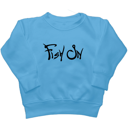 Fish On Kids Crew Neck Sweatshirt - Muddy Boots Clothing - Crew Neck Sweatshirt