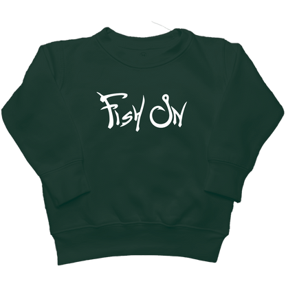 Fish On Kids Crew Neck Sweatshirt - Muddy Boots Clothing - Crew Neck Sweatshirt