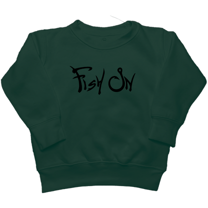 Fish On Kids Crew Neck Sweatshirt - Muddy Boots Clothing - Crew Neck Sweatshirt