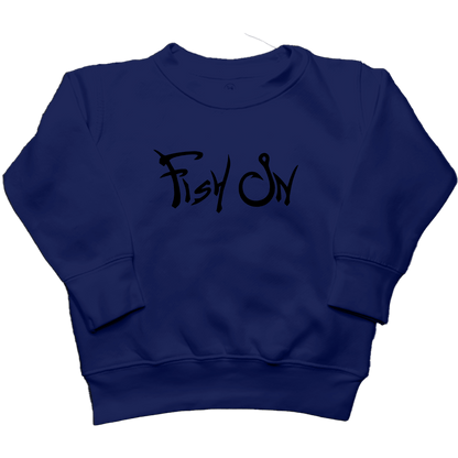 Fish On Toddler Crew Neck Sweatshirt - Muddy Boots Clothing - Crew Neck Sweatshirt