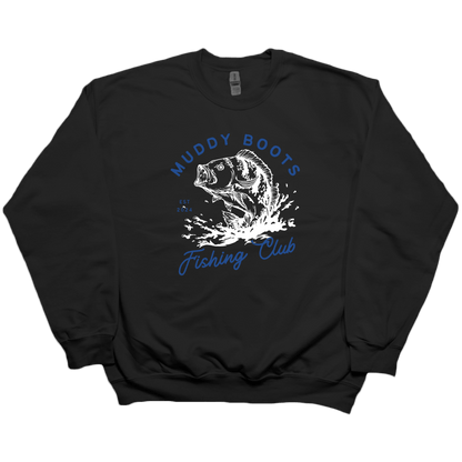 Fishing Club Adult Crew Neck Sweatshirt - Muddy Boots Clothing - Crew Neck Sweatshirt