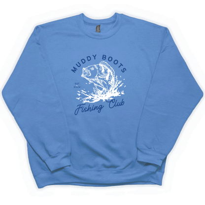 Fishing Club Adult Crew Neck Sweatshirt - Muddy Boots Clothing - Crew Neck Sweatshirt