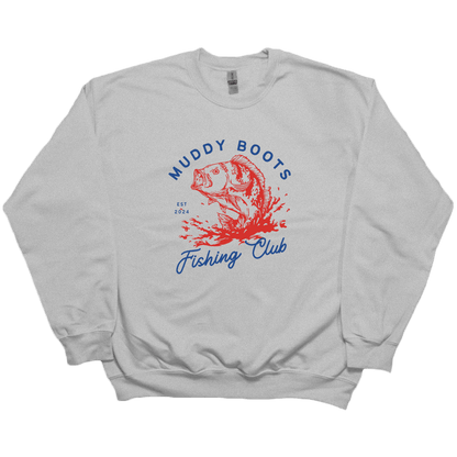 Fishing Club Adult Crew Neck Sweatshirt - Muddy Boots Clothing - Crew Neck Sweatshirt