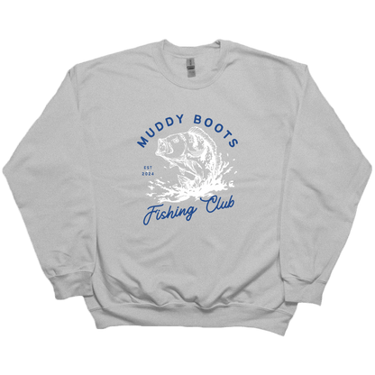 Fishing Club Adult Crew Neck Sweatshirt - Muddy Boots Clothing - Crew Neck Sweatshirt