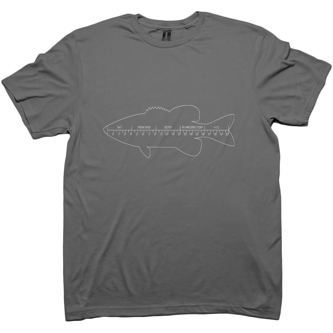 Fishing Ruler Adult Tee - Muddy Boots Clothing - T-Shirt