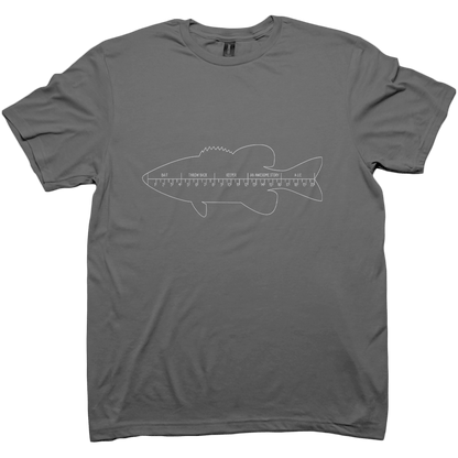 Fishing Ruler Adult Tee - Muddy Boots Clothing - T-Shirt