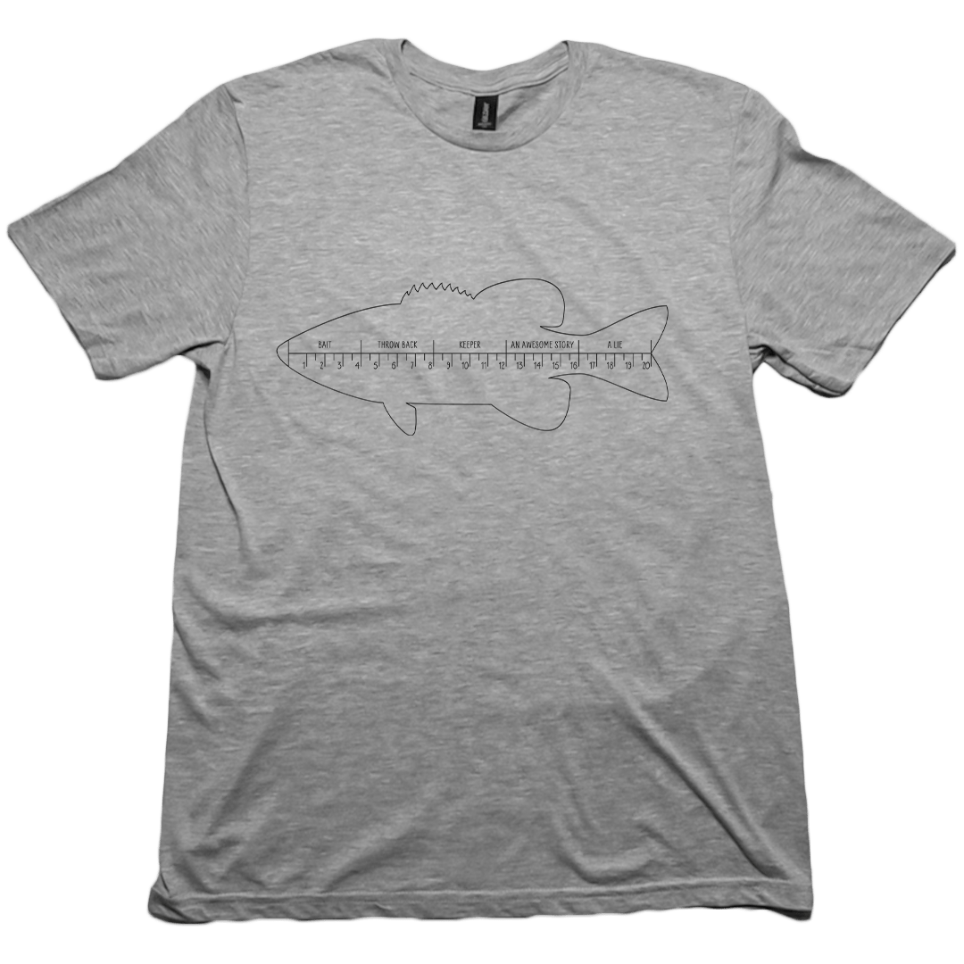 Fishing Ruler Adult Tee - Muddy Boots Clothing - T-Shirt