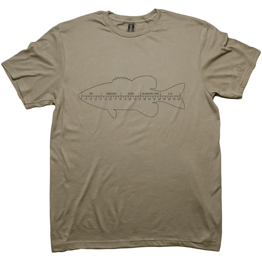 Fishing Ruler Adult Tee - Muddy Boots Clothing - T-Shirt