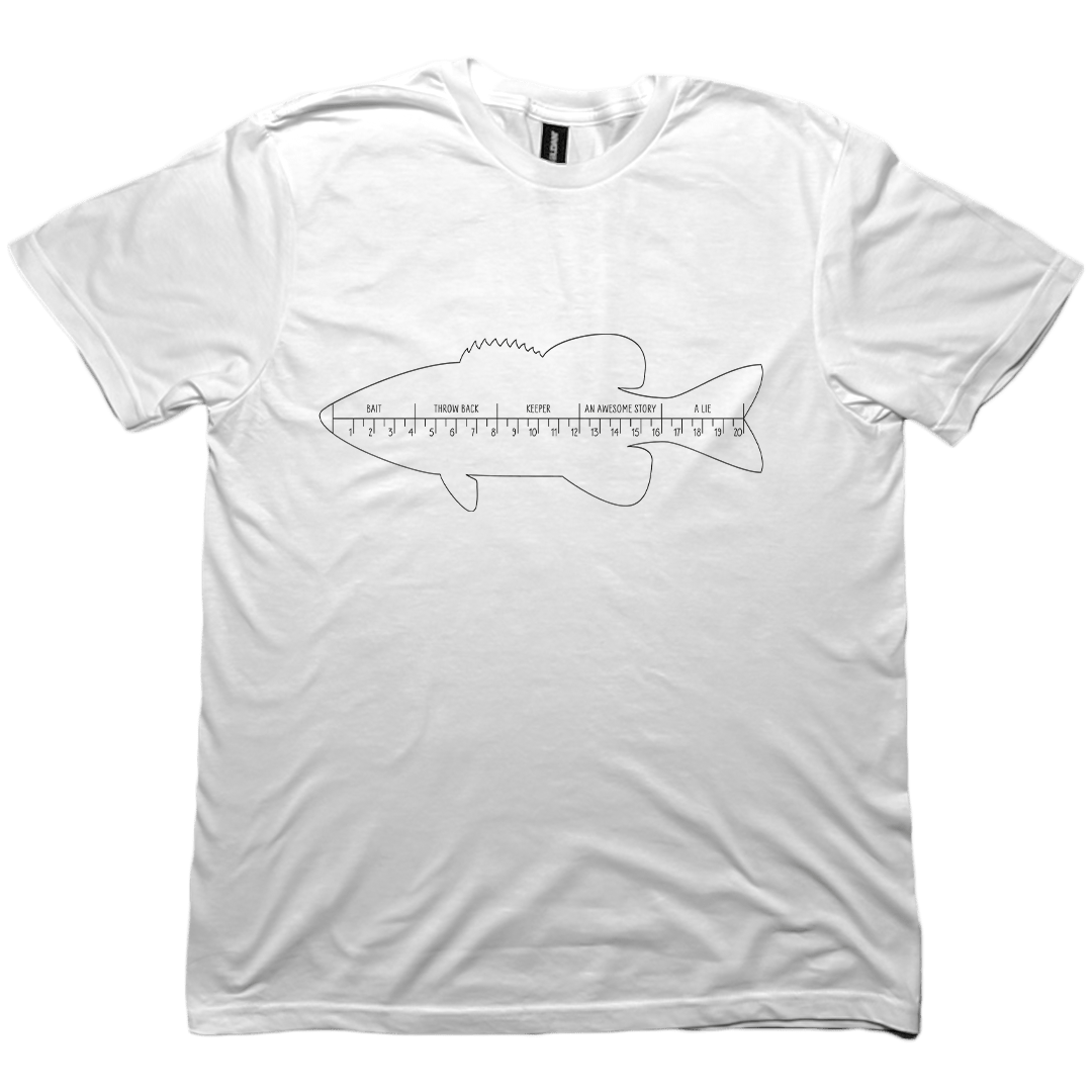 Fishing Ruler Adult Tee - Muddy Boots Clothing - T-Shirt