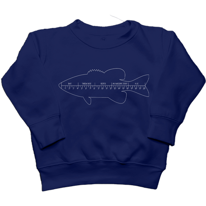 Fishing Ruler Kids Crew Neck Sweatshirt - Muddy Boots Clothing - Crew Neck Sweatshirt