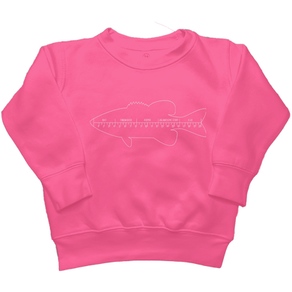 Fishing Ruler Kids Crew Neck Sweatshirt - Muddy Boots Clothing - Crew Neck Sweatshirt