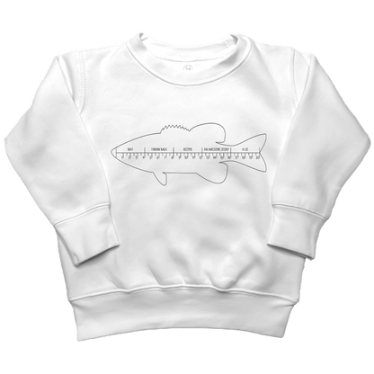 Fishing Ruler Kids Crew Neck Sweatshirt - Muddy Boots Clothing - Crew Neck Sweatshirt
