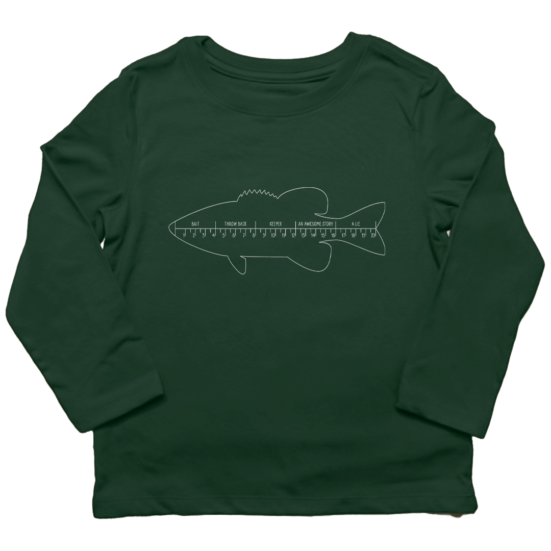 Fishing Ruler Kids Long Sleeve Tee - Muddy Boots Clothing - Long Sleeve Tee