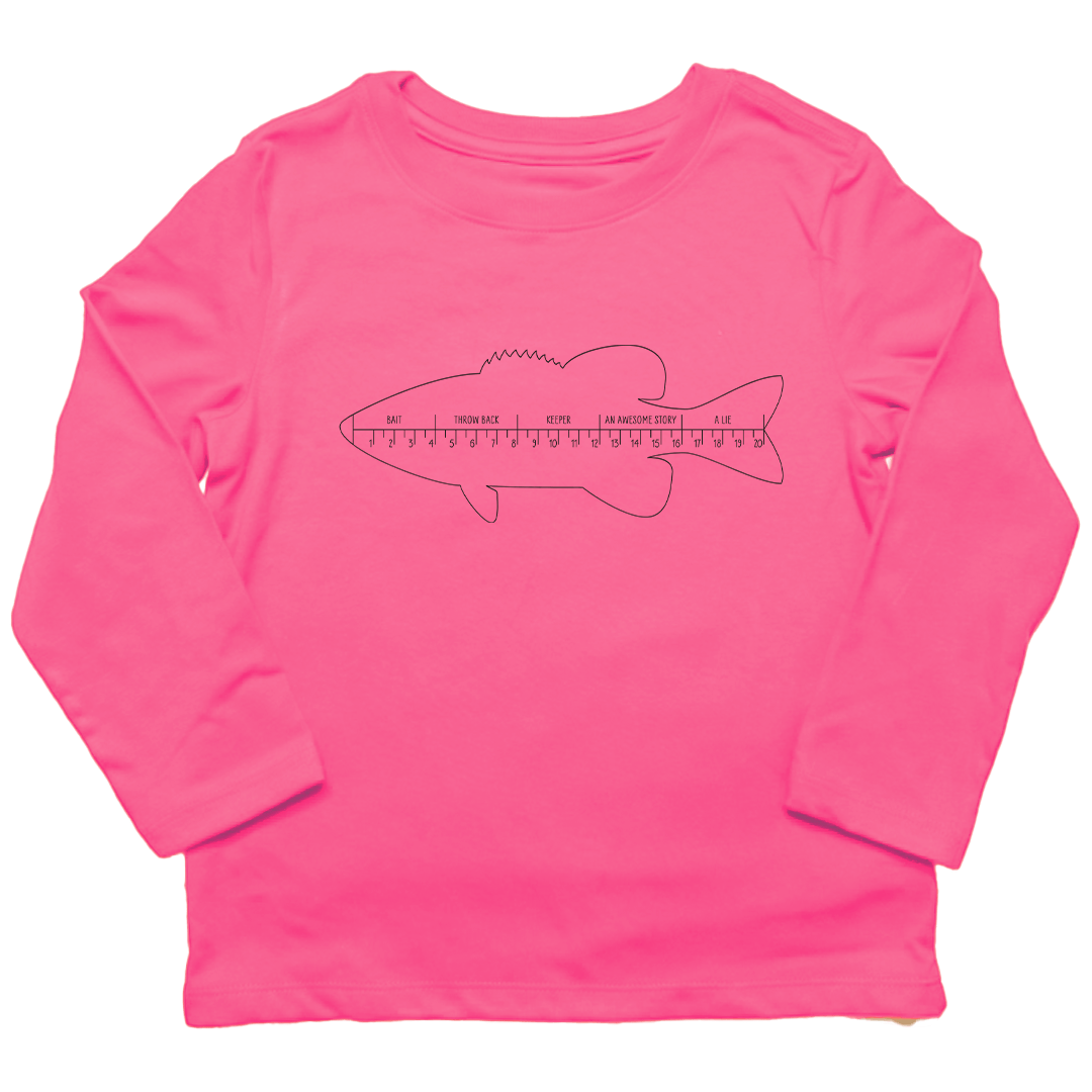 Fishing Ruler Kids Long Sleeve Tee - Muddy Boots Clothing - Long Sleeve Tee