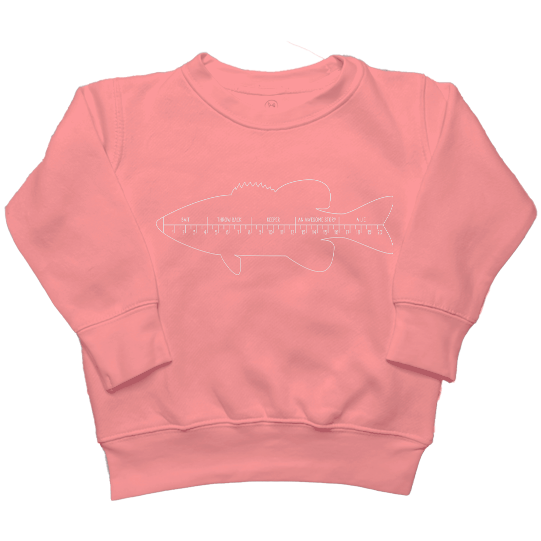 Fishing Ruler Toddler Crew Neck Sweatshirt - Muddy Boots Clothing - Crew Neck Sweatshirt