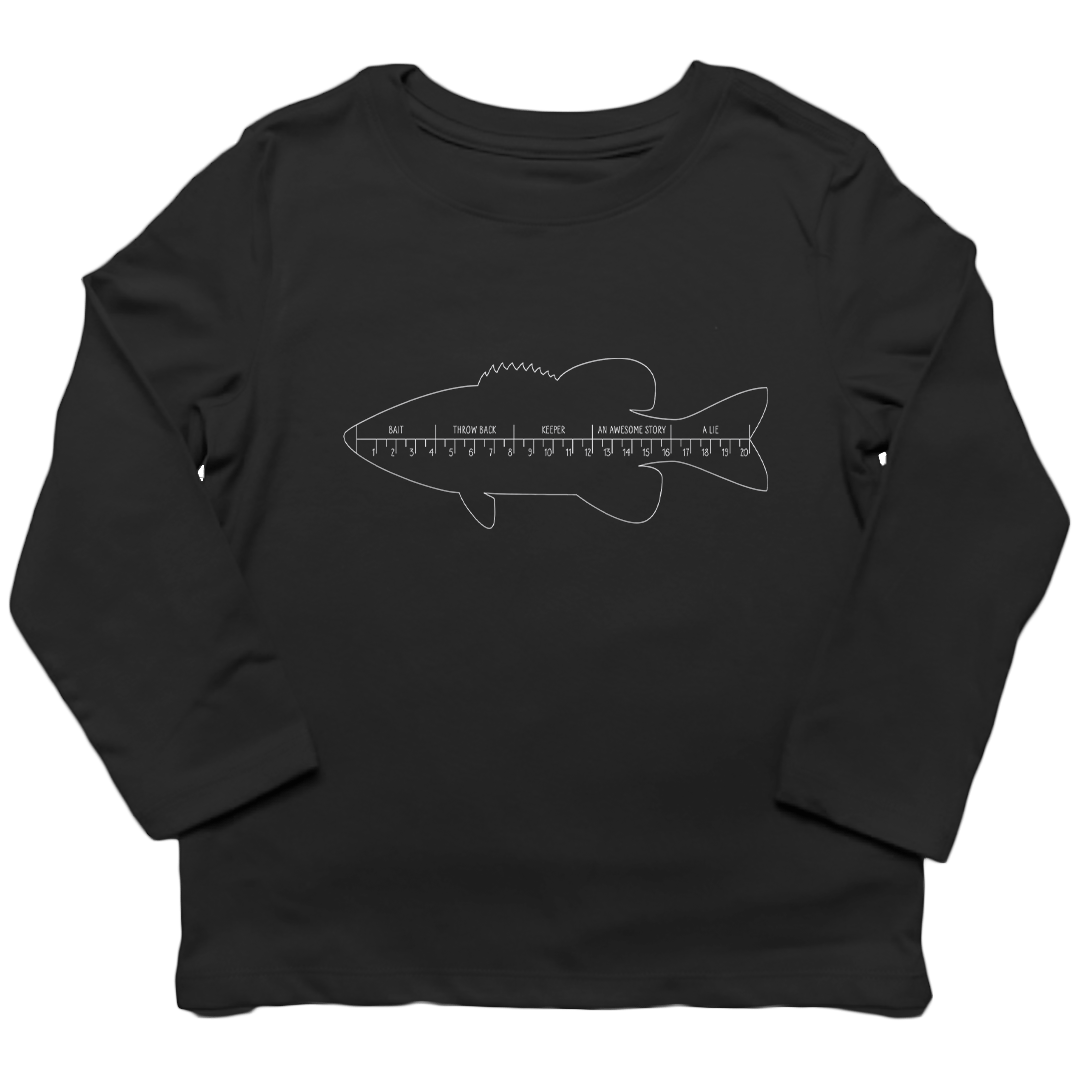 Fishing Ruler Toddler Long Sleeve Tee - Muddy Boots Clothing - Long Sleeve Tee