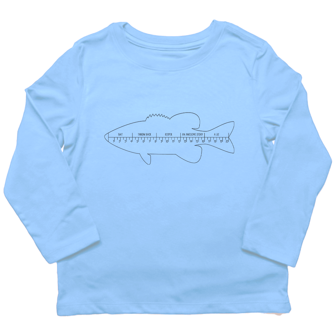 Fishing Ruler Toddler Long Sleeve Tee - Muddy Boots Clothing - Long Sleeve Tee