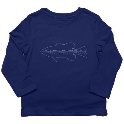 Fishing Ruler Toddler Long Sleeve Tee - Muddy Boots Clothing - Long Sleeve Tee