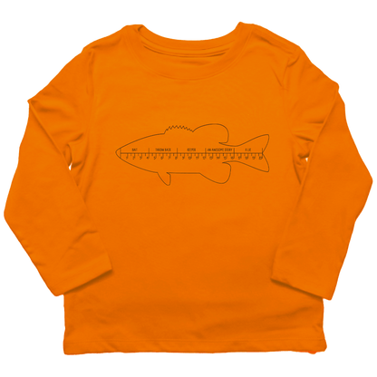 Fishing Ruler Toddler Long Sleeve Tee - Muddy Boots Clothing - Long Sleeve Tee