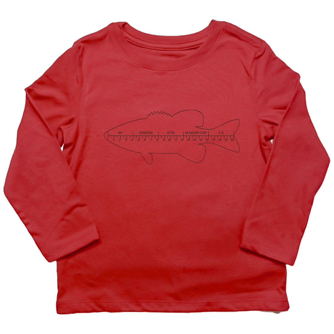 Fishing Ruler Toddler Long Sleeve Tee - Muddy Boots Clothing - Long Sleeve Tee