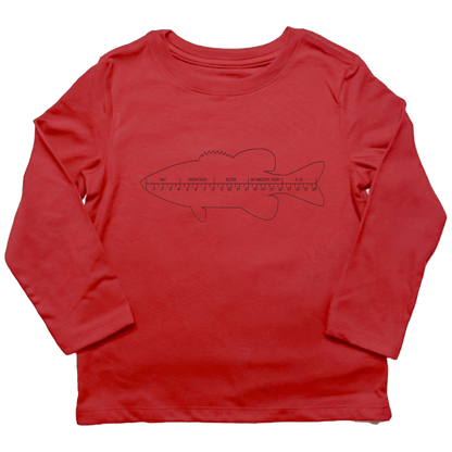 Fishing Ruler Toddler Long Sleeve Tee - Muddy Boots Clothing - Long Sleeve Tee