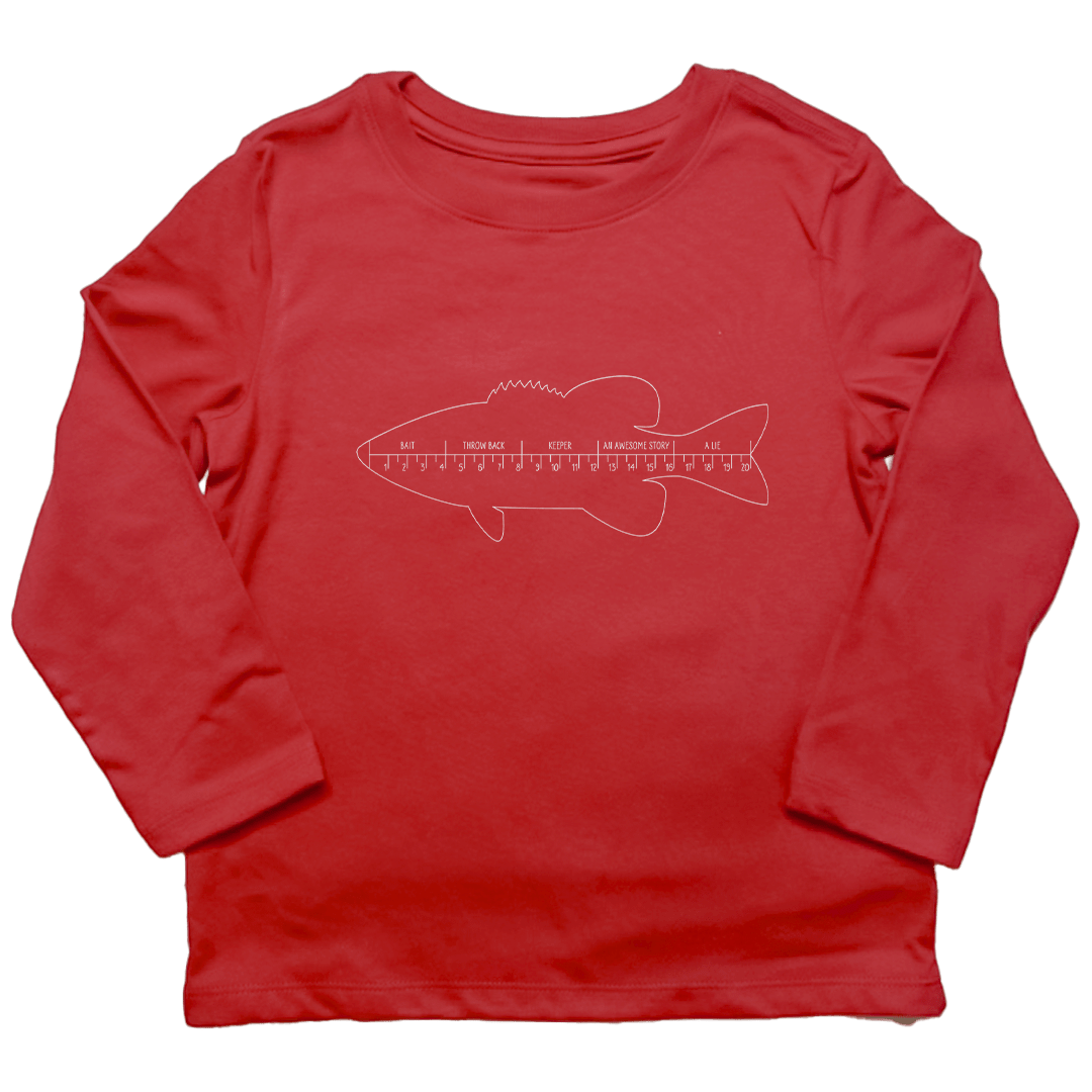 Fishing Ruler Toddler Long Sleeve Tee - Muddy Boots Clothing - Long Sleeve Tee