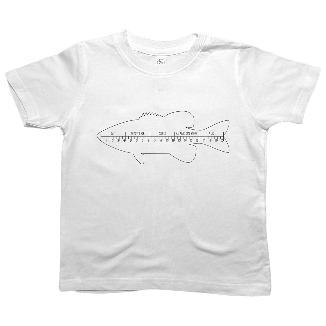 Fishing Ruler Toddler Tee - Muddy Boots Clothing - T-Shirt