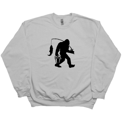 Fishing Sasquatch Adult Crew Neck Sweatshirt - Muddy Boots Clothing - Crew Neck Sweatshirt