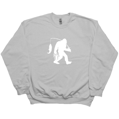 Fishing Sasquatch Adult Crew Neck Sweatshirt - Muddy Boots Clothing - Crew Neck Sweatshirt