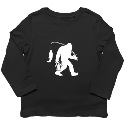 Fishing Sasquatch Toddler Long Sleeve Tee - Muddy Boots Clothing - Long Sleeve Tee