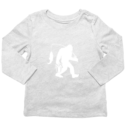 Fishing Sasquatch Toddler Long Sleeve Tee - Muddy Boots Clothing - Long Sleeve Tee