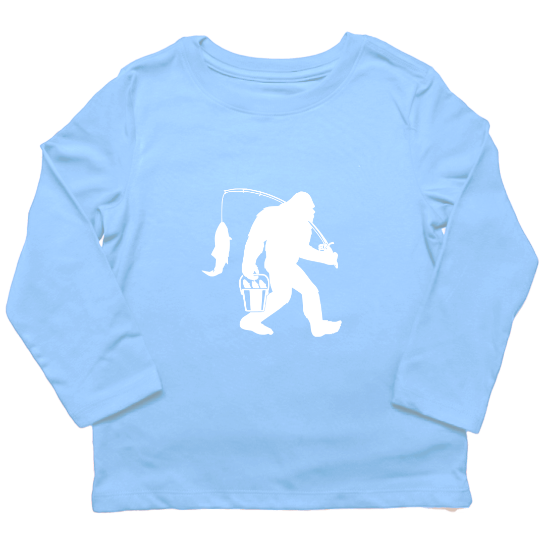 Fishing Sasquatch Toddler Long Sleeve Tee - Muddy Boots Clothing - Long Sleeve Tee