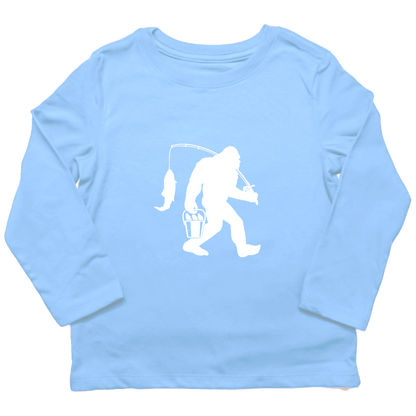 Fishing Sasquatch Toddler Long Sleeve Tee - Muddy Boots Clothing - Long Sleeve Tee