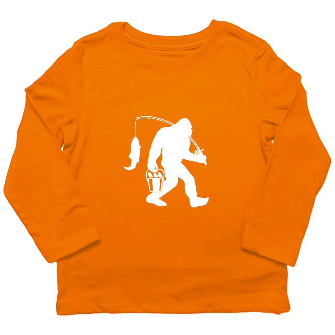 Fishing Sasquatch Toddler Long Sleeve Tee - Muddy Boots Clothing - Long Sleeve Tee