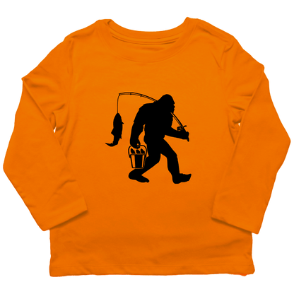 Fishing Sasquatch Toddler Long Sleeve Tee - Muddy Boots Clothing - Long Sleeve Tee