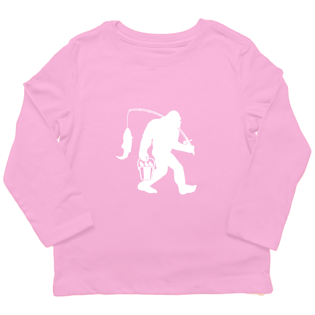 Fishing Sasquatch Toddler Long Sleeve Tee - Muddy Boots Clothing - Long Sleeve Tee