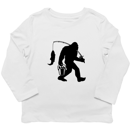 Fishing Sasquatch Toddler Long Sleeve Tee - Muddy Boots Clothing - Long Sleeve Tee