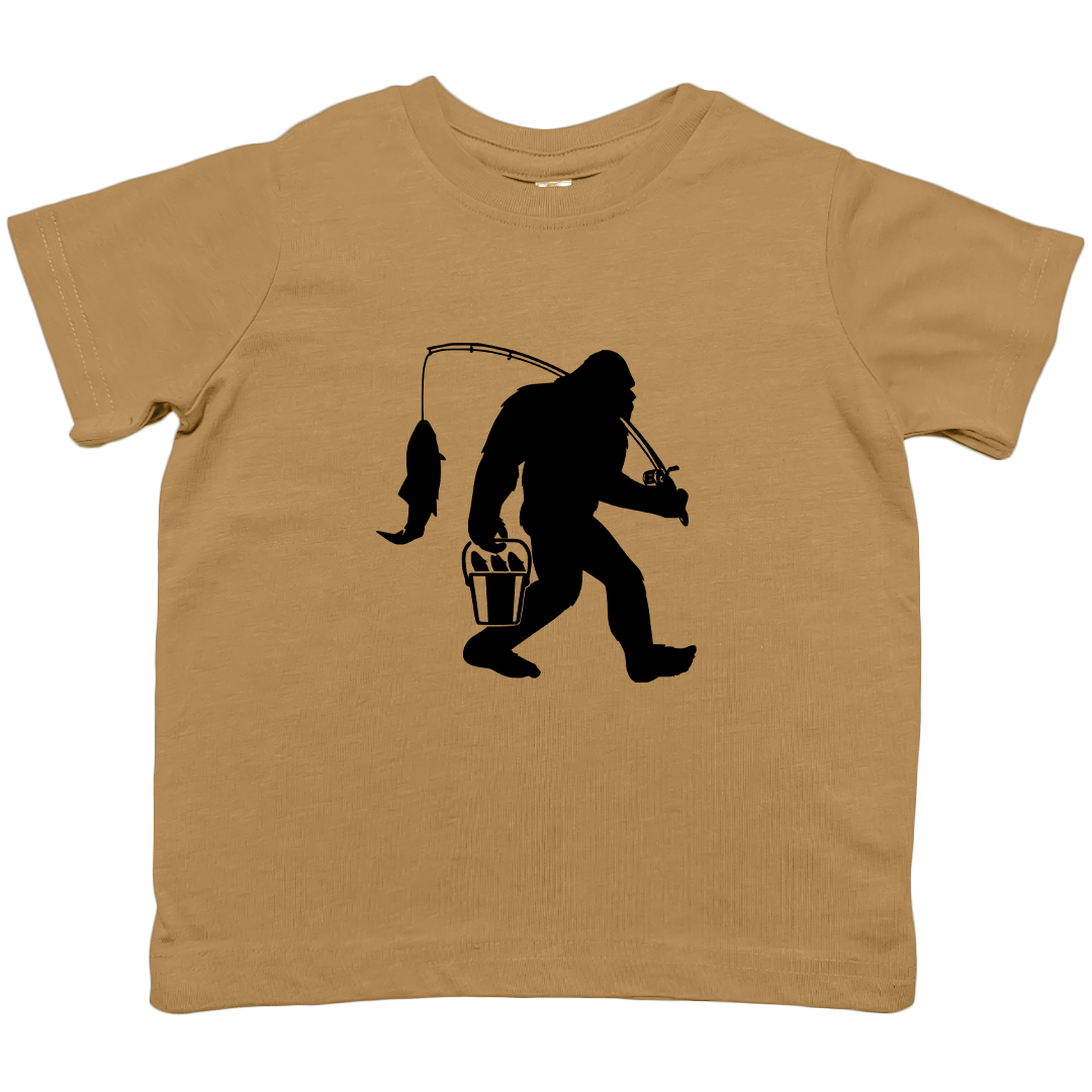 Fishing Sasquatch Toddler Tee - Muddy Boots Clothing - T-Shirt
