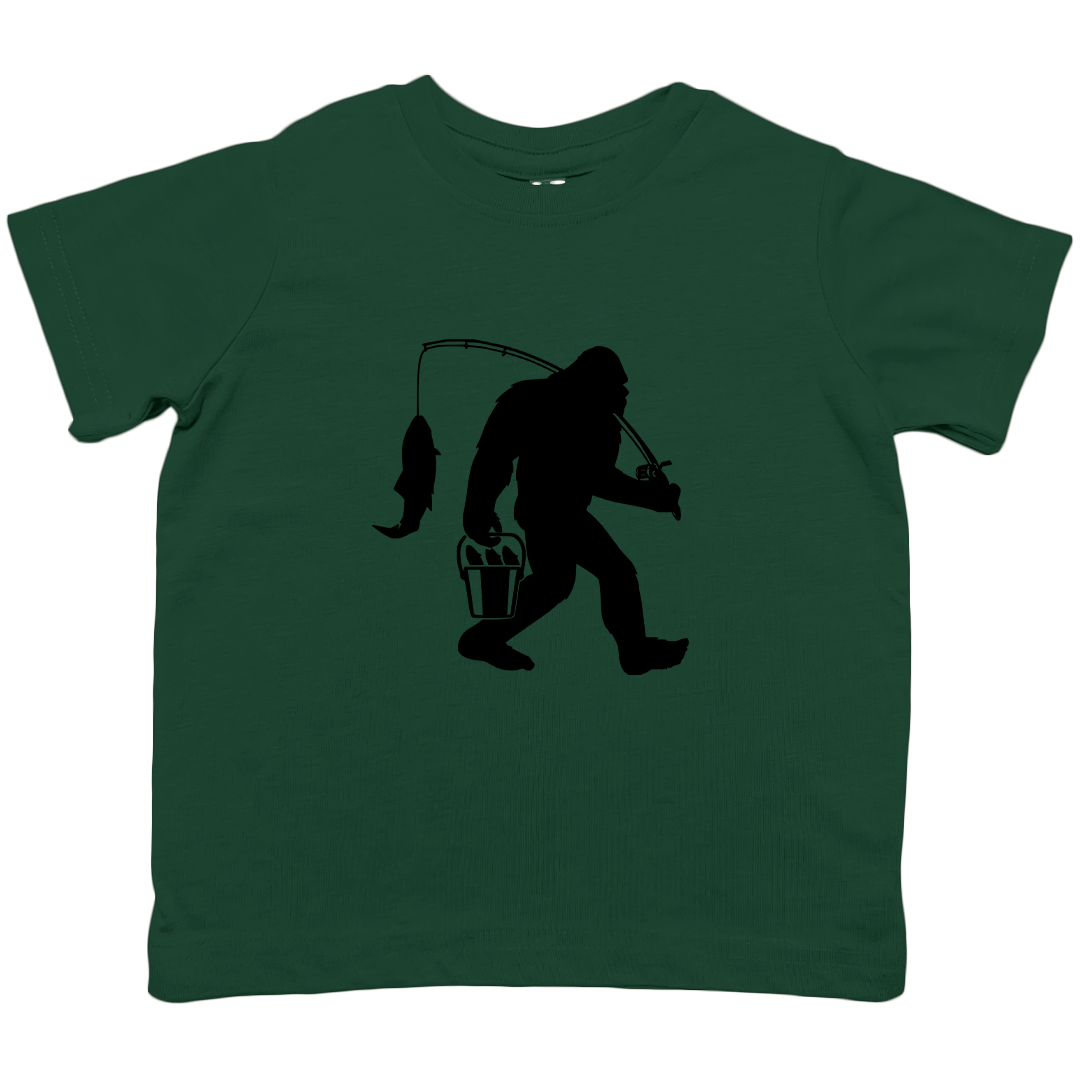 Fishing Sasquatch Toddler Tee - Muddy Boots Clothing - T-Shirt