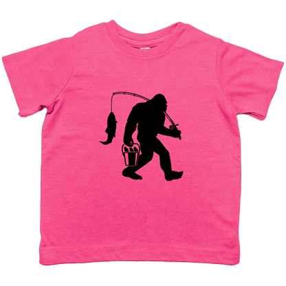 Fishing Sasquatch Toddler Tee - Muddy Boots Clothing - T-Shirt