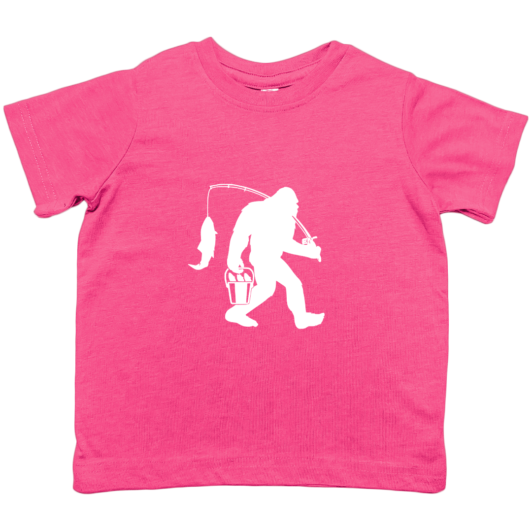 Fishing Sasquatch Toddler Tee - Muddy Boots Clothing - T-Shirt
