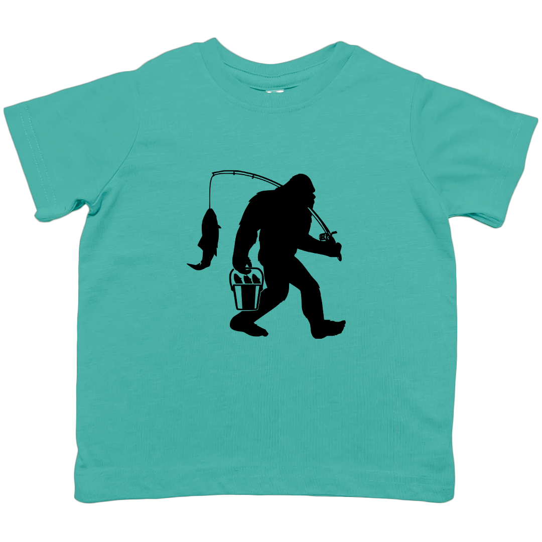 Fishing Sasquatch Toddler Tee - Muddy Boots Clothing - T-Shirt