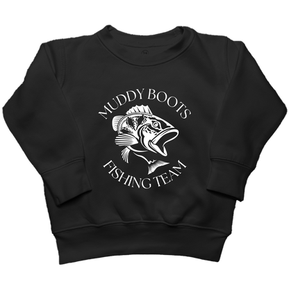 Fishing Team Kids Crew Neck Sweatshirt - Muddy Boots Clothing - Crew Neck Sweatshirt