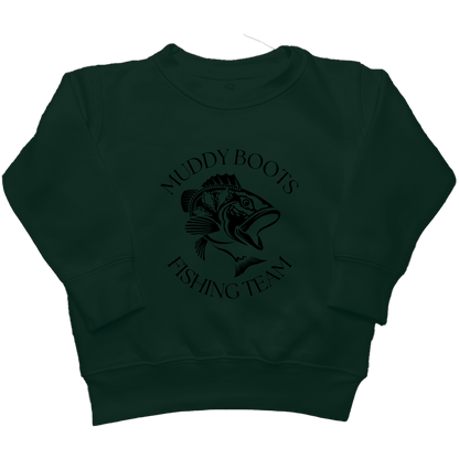 Fishing Team Kids Crew Neck Sweatshirt - Muddy Boots Clothing - Crew Neck Sweatshirt