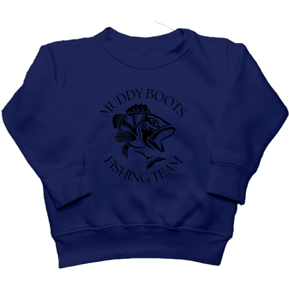 Fishing Team Kids Crew Neck Sweatshirt - Muddy Boots Clothing - Crew Neck Sweatshirt
