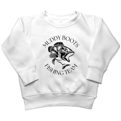 Fishing Team Kids Crew Neck Sweatshirt - Muddy Boots Clothing - Crew Neck Sweatshirt