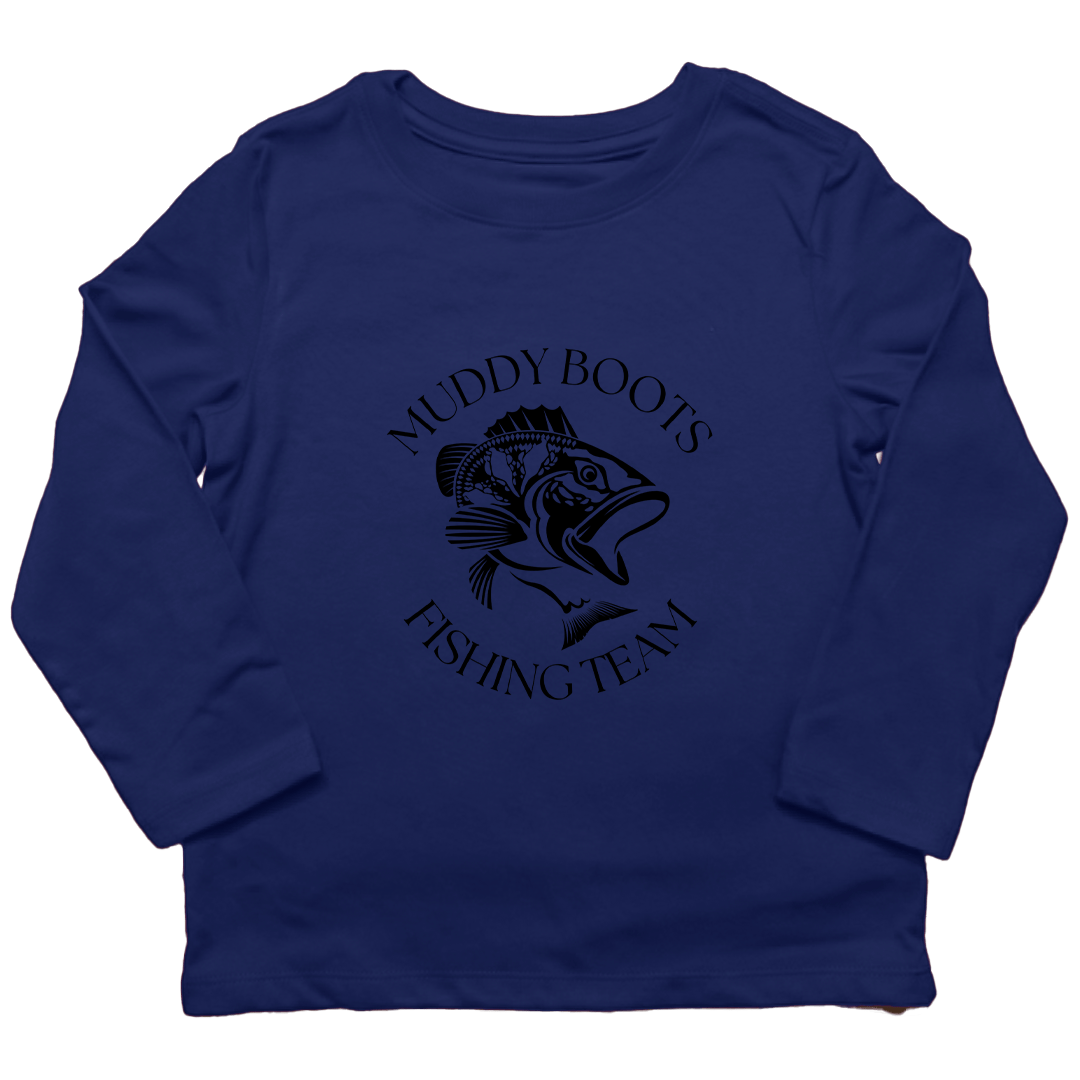 Fishing Team Kids Long Sleeve Tee - Muddy Boots Clothing - Long Sleeve Tee
