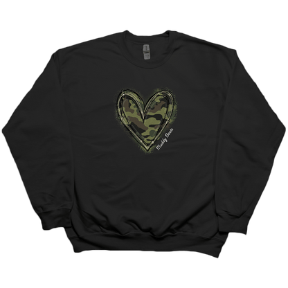 Hidden Heart Adult Crew Neck Sweatshirt - Muddy Boots Clothing - Crew Neck Sweatshirt