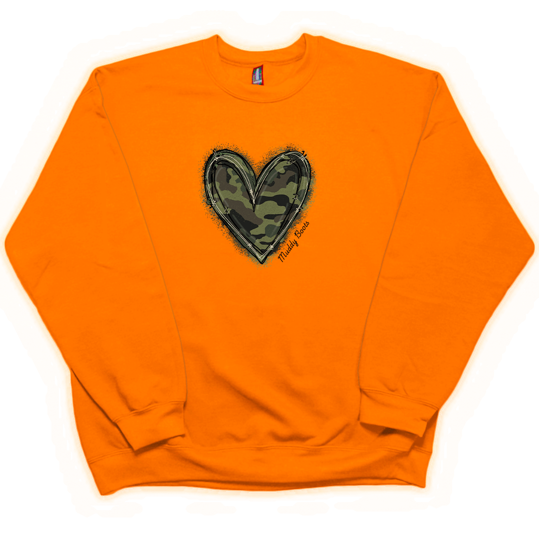 Hidden Heart Adult Crew Neck Sweatshirt - Muddy Boots Clothing - Crew Neck Sweatshirt
