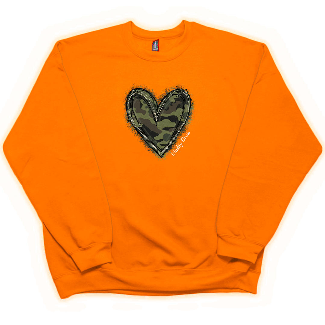 Hidden Heart Adult Crew Neck Sweatshirt - Muddy Boots Clothing - Crew Neck Sweatshirt